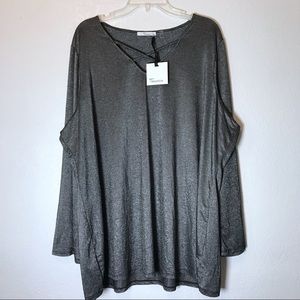 89th & Madison Semi Sheer Bell Sleeve Blouse